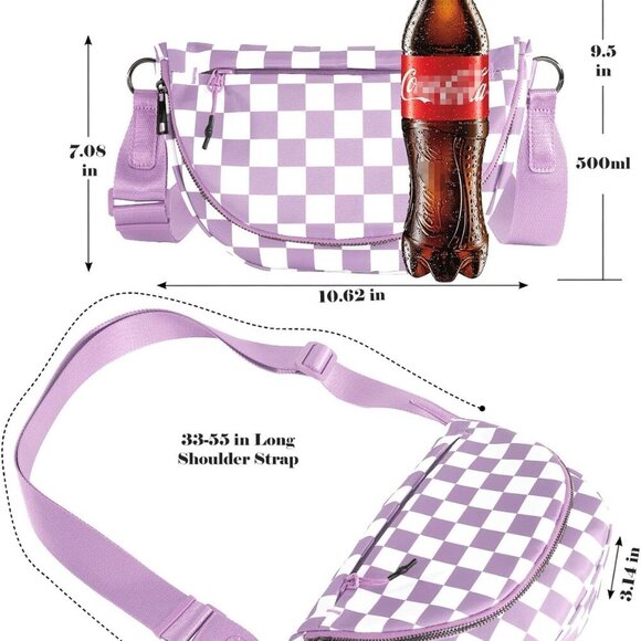 Fashionable Crossbody Checkered Bag - Secure Storage for Essentials On the Go - Picture 5 of 6